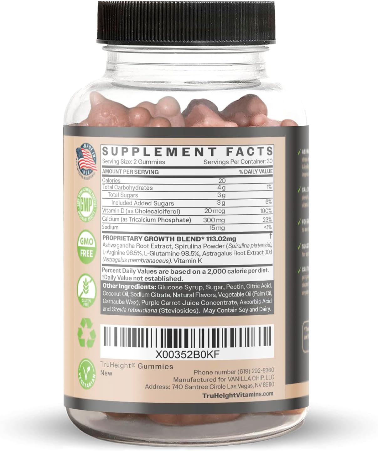 Gummies de Crecimiento TruHeight - Suplemento Natural para Niños