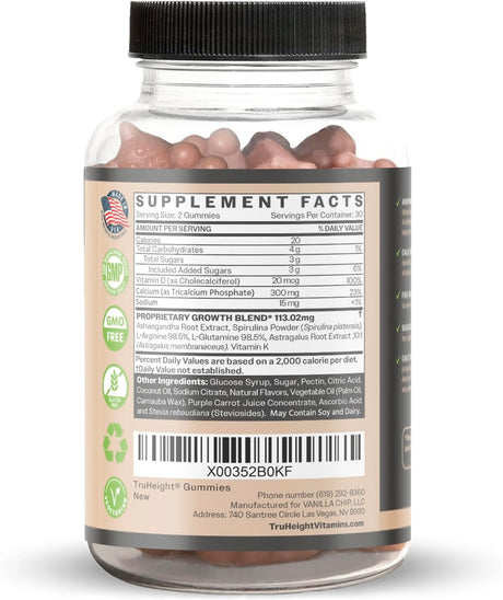 Gummies de Crecimiento TruHeight - Suplemento Natural para Niños