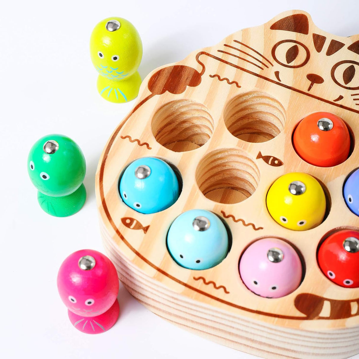 Juego de Pesca Magnético Montessori, Habilidades Motoras, 1-3 Años