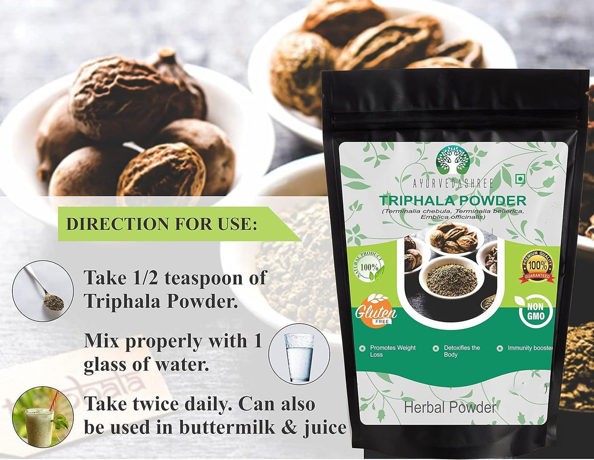Polvo de Triphala Detox, Limpieza Rejuvenecimiento Vegano