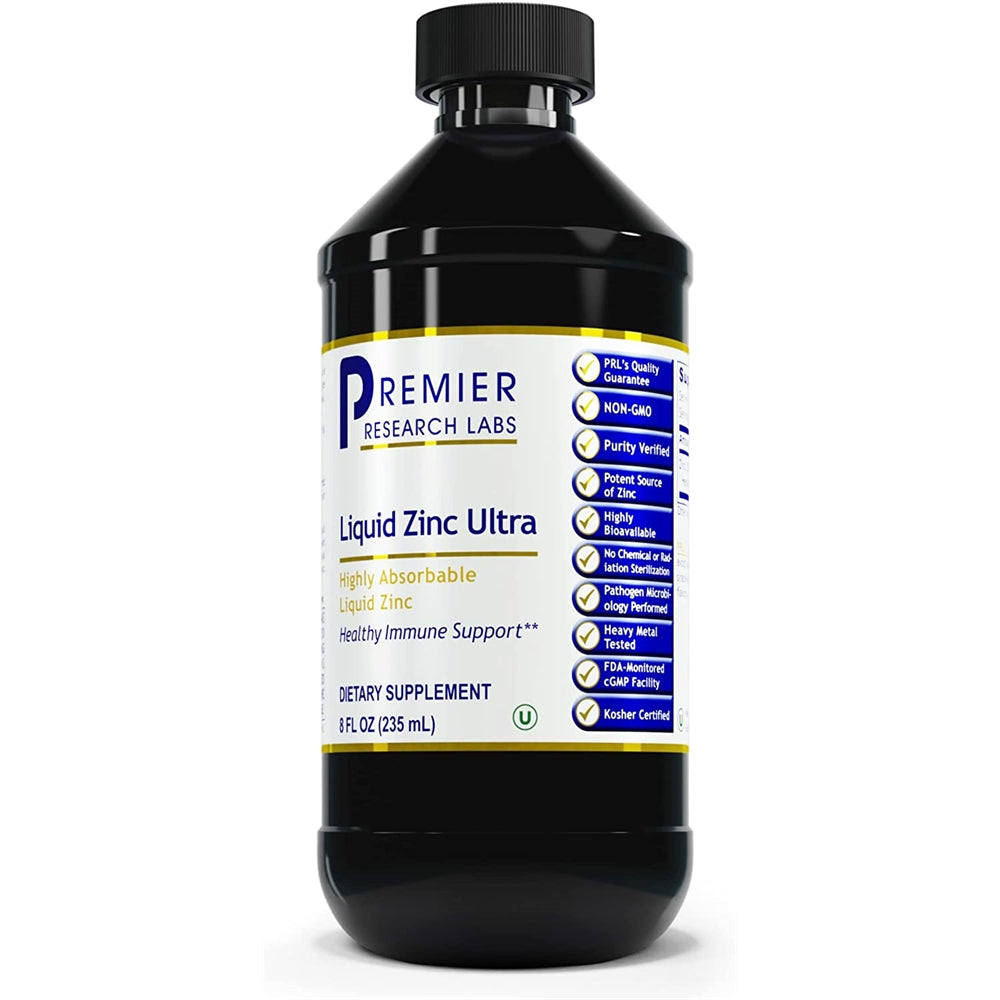 Suplementos Zinc líquido de 8 oz altamente absorbible vegano