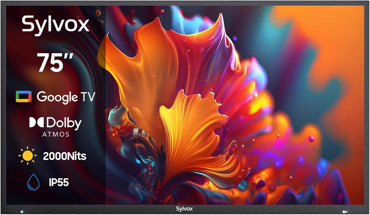 Televisor Outdoor QLED 75'' SYLVOX, 2000nits, IP55, Pool Pro