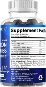 Suplemento gomitas hierro de gran sabor con vitamina C 60 un