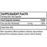 Suplementos Picolinato de zinc de 15 mg altamente absorbible