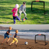 Arco de fútbol plegable, tiras reflectantes para niños