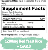 Suplemento Cápsulas de arroz de levadura roja de 1200 mg