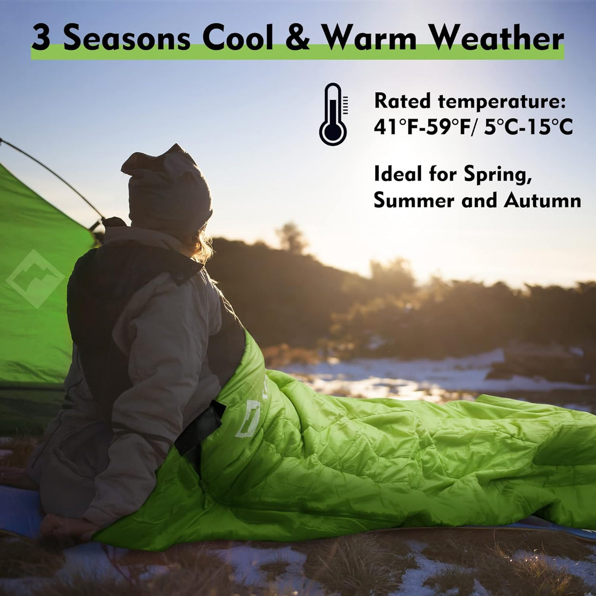 Saco de dormir para camping para 3 estaciones de clima