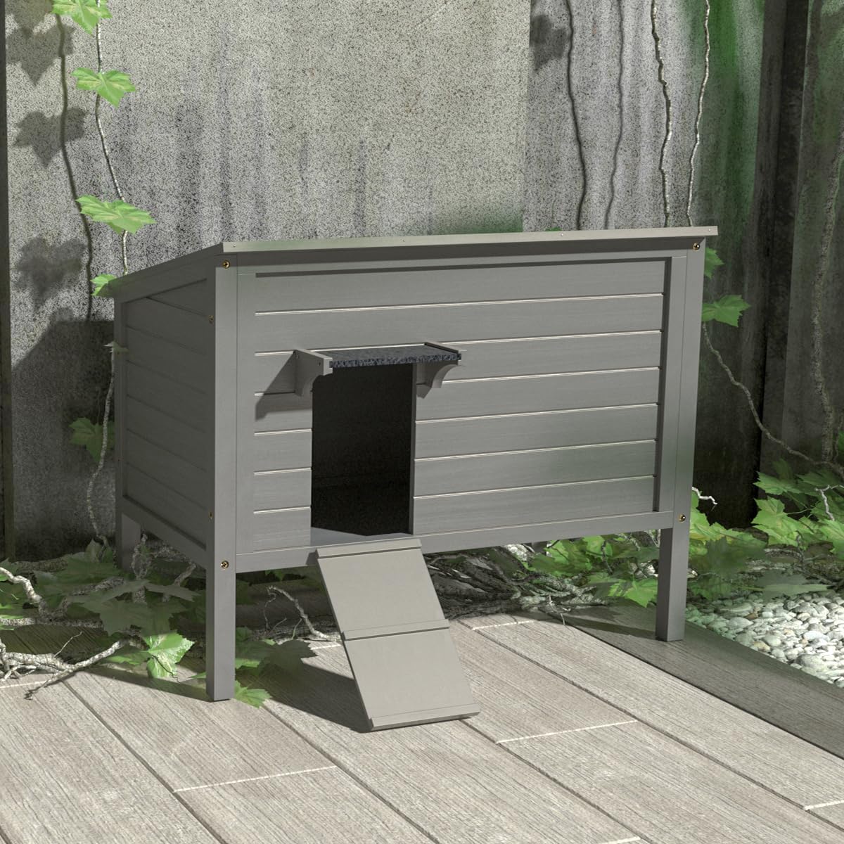 Casa para Gatos Exterior WAYTRIM, Aislada y Resistente, 34.5 L
