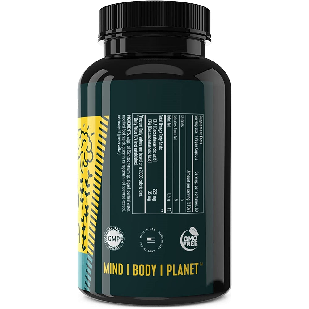 Suplementos Alimenticios vegano Omega 3 DHA aceite de algas