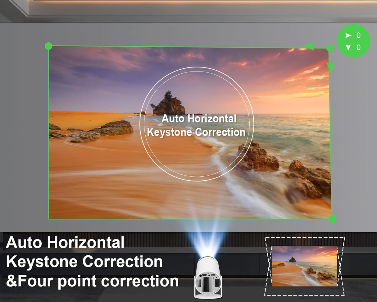 Proyector Mini 4K 1080P WiFi6 Bluetooth Android 11, Portátil