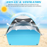 Tienda de playa fácil de montar, anti-UV, con ventanas de malla