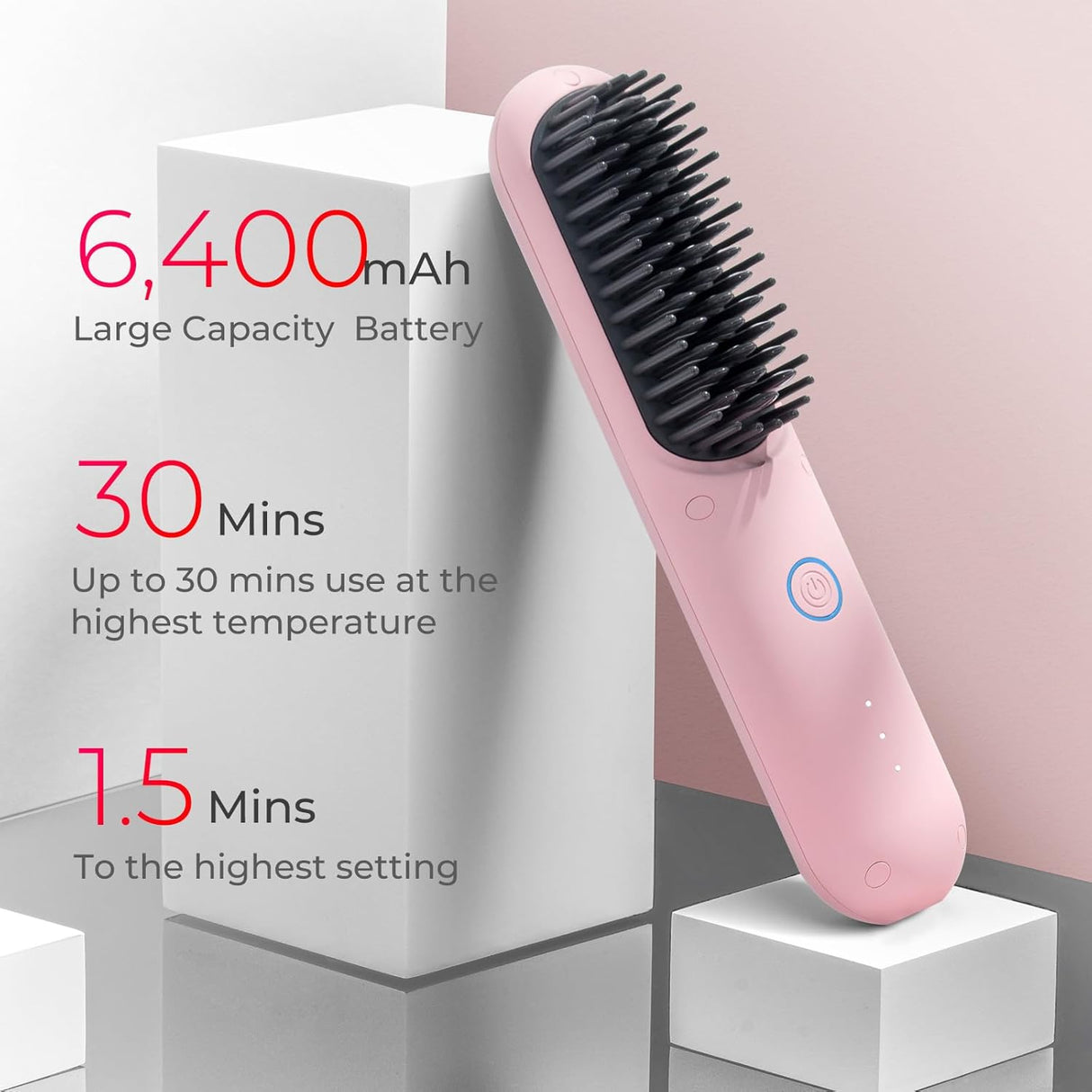 Cepillo alisador de pelo inalámbrico alisador para mujeres