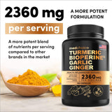 Suplementos Alimenticios de cúrcuma 4 en 1 con bioperina