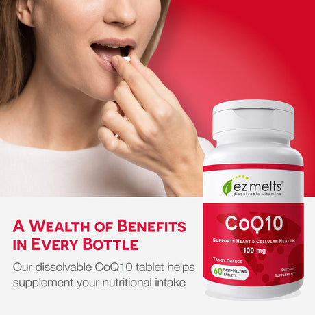 Suplemento soluble de CoQ10 100 mg sin azúcar para 2 meses