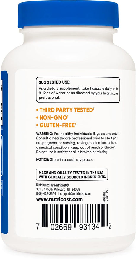 5-HTP 100mg Nutricost, 240 Cápsulas Vegetarianas, No GMO