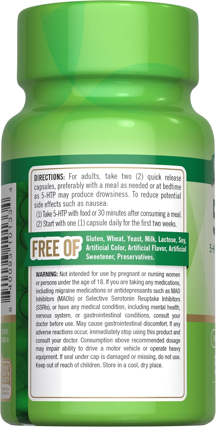 Suplemento 5HTP 200mg Nature's Truth | No GMO, Sin Gluten