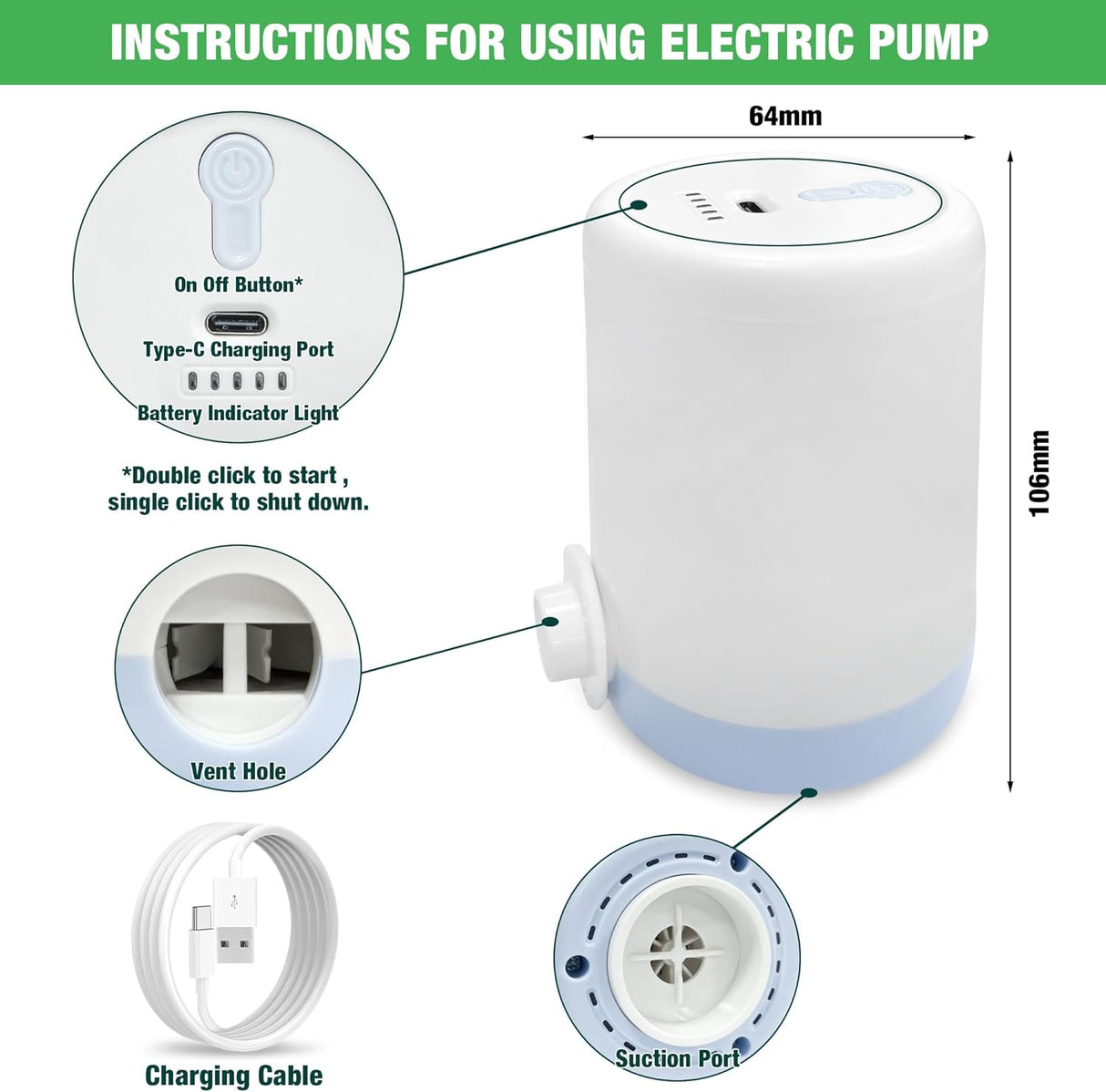 Bolsas de almacenamiento al vacío con bomba eléctrica HIBAG