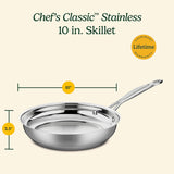 Sartén Abierto Cuisinart 10, Acero Inoxidable, Modelo 722-24