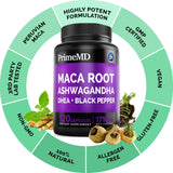 Cápsulas 6 en 1 Maca y Ashwagandha - Energía y Ánimo, 360 Uds.