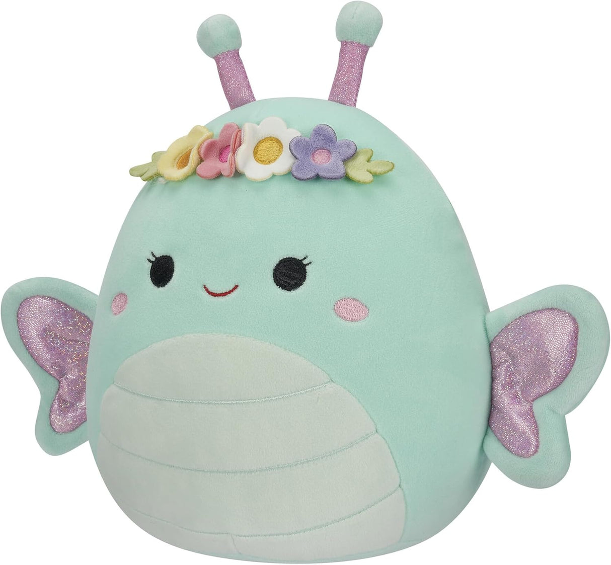 Peluche Squishmallows 8 Reina Mariposa con Corona de Flores