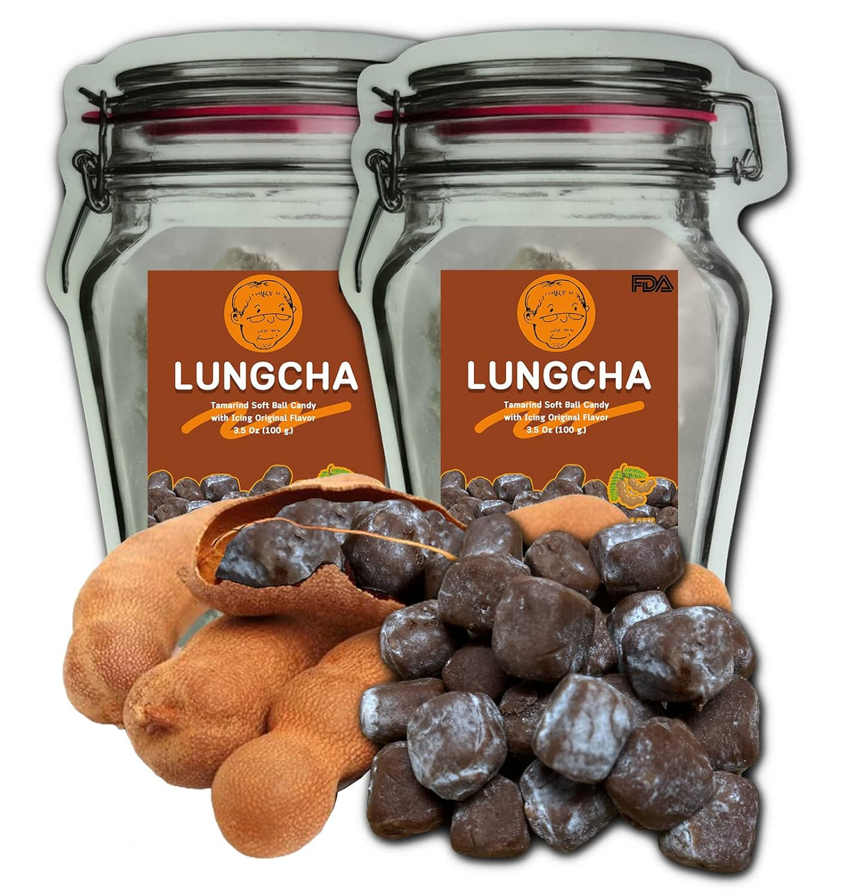 Caramelo Picante agridulce LUNGCHA, Tamarindo Tailandés 2x100g