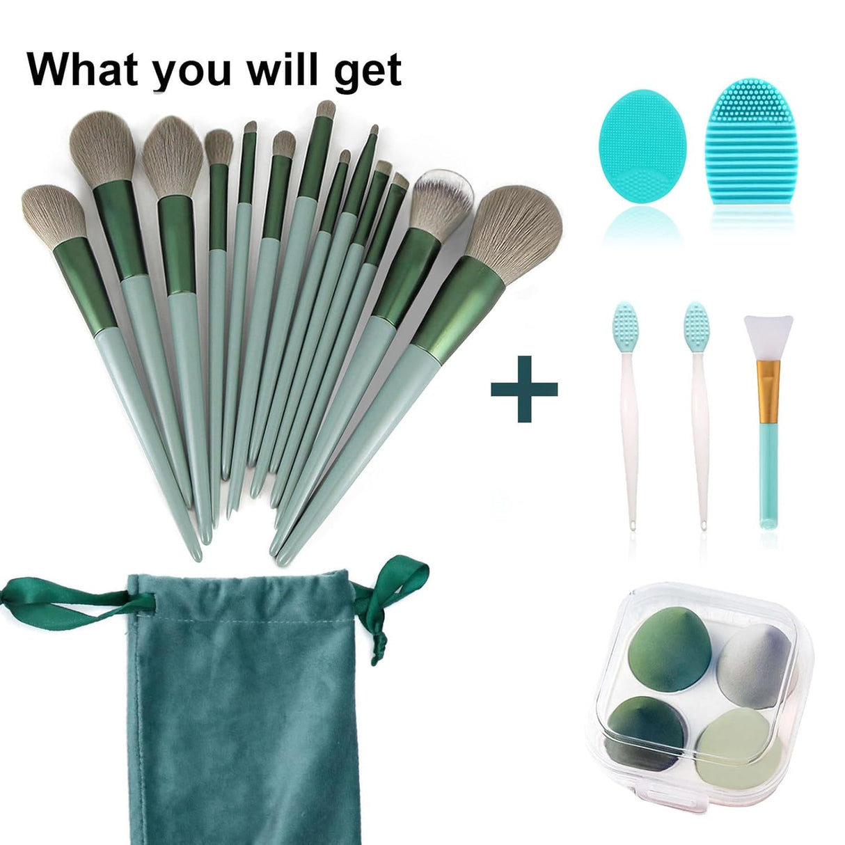 Juego de Pinceles de Maquillaje 22 Piezas, Kit Completo