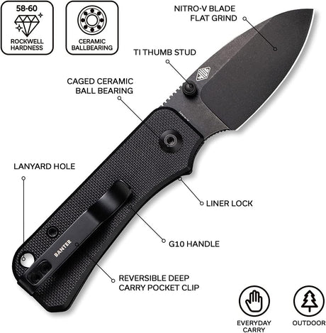 Cuchillo plegable de bolsillo para EDC con abridor de pernos