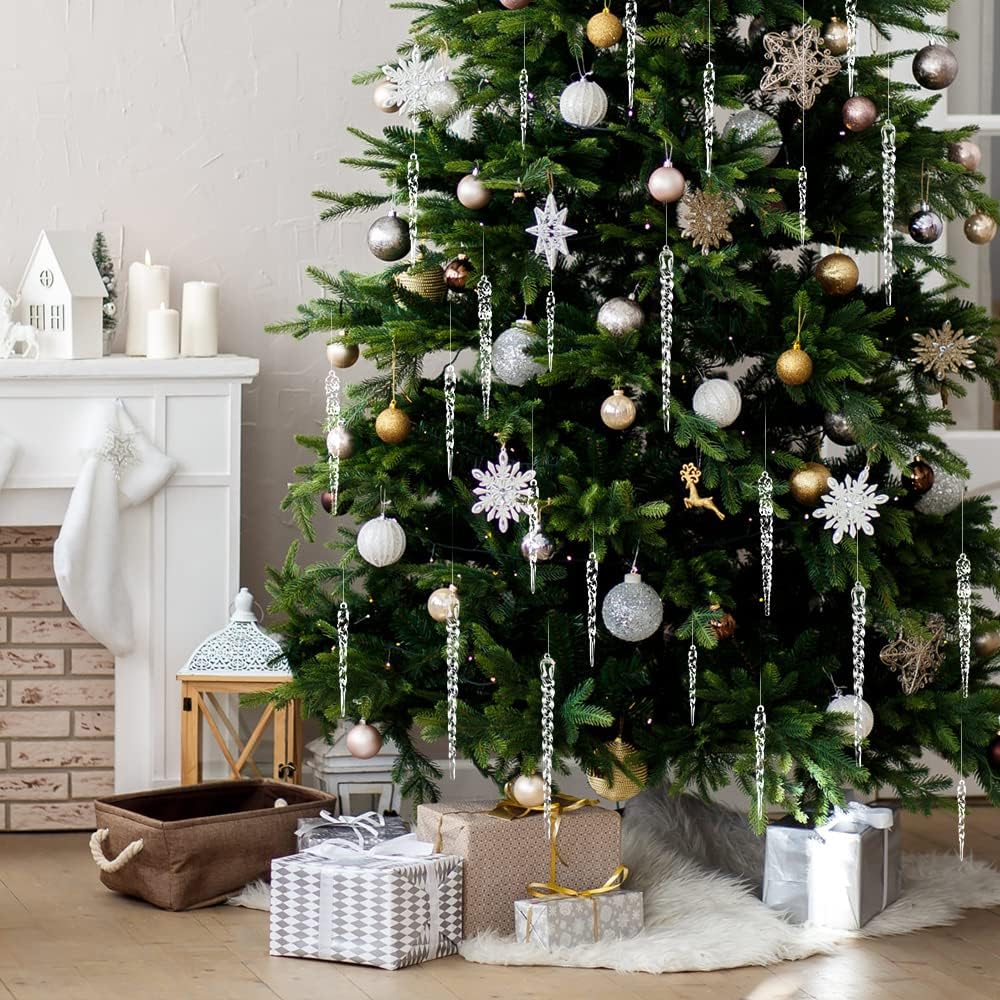 24 Pzs Adornos Cristales Árbol Navidad - Decoración Colgante