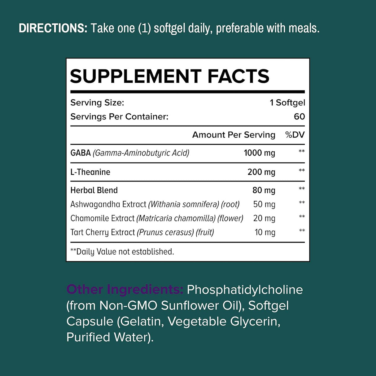 Suplementos liposomales GABA de 1000 mg con L-teanina
