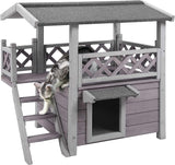Casa para Gatos Fera, AIR09-BS, de Madera, 2 Pisos, Impermeable