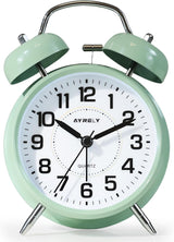 Reloj despertador de campana doble, silencioso y retro 4