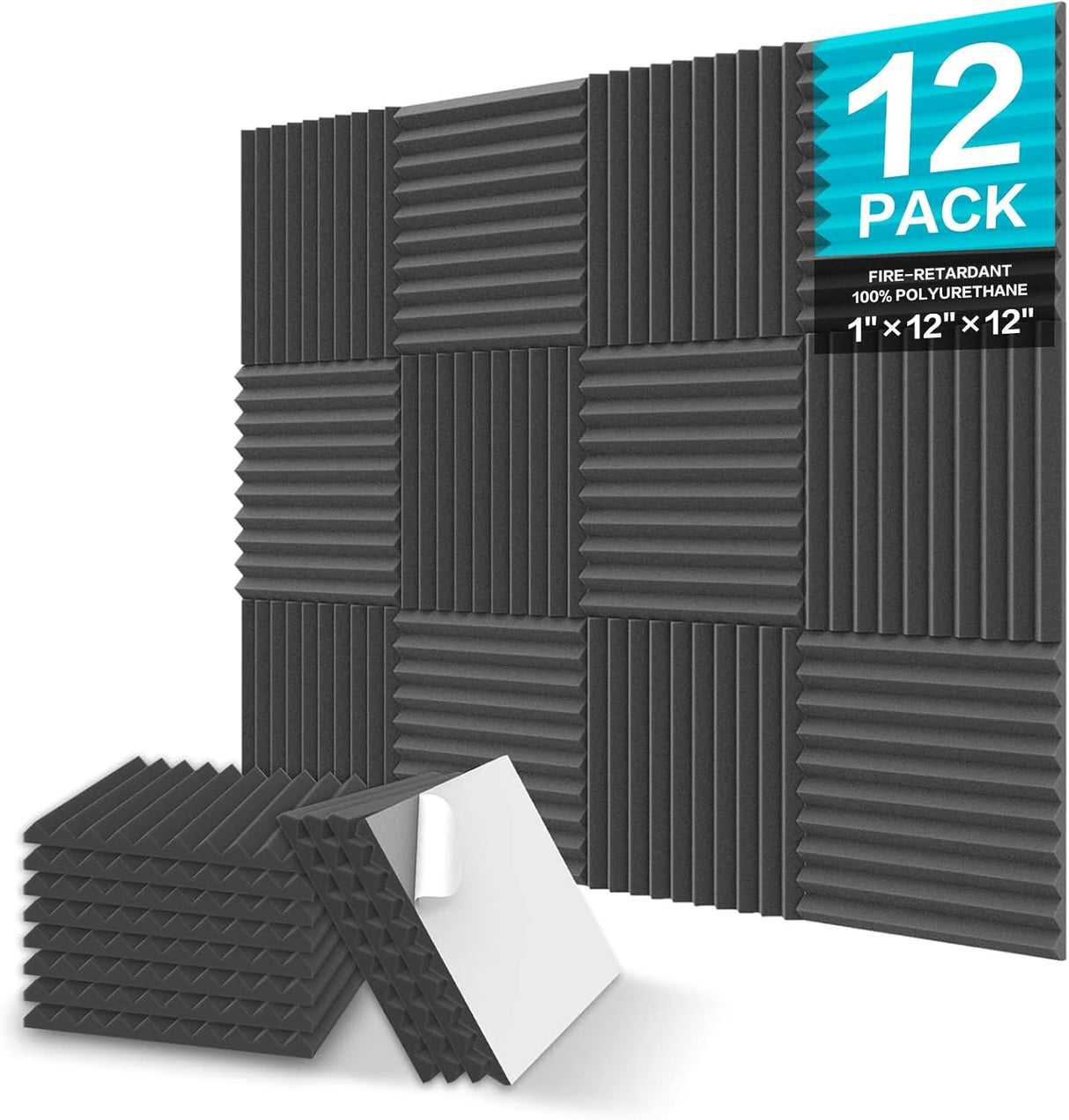 Paneles Acústicos JBER 12 Pck, 1 x 12 x 12, Autoadhesivos