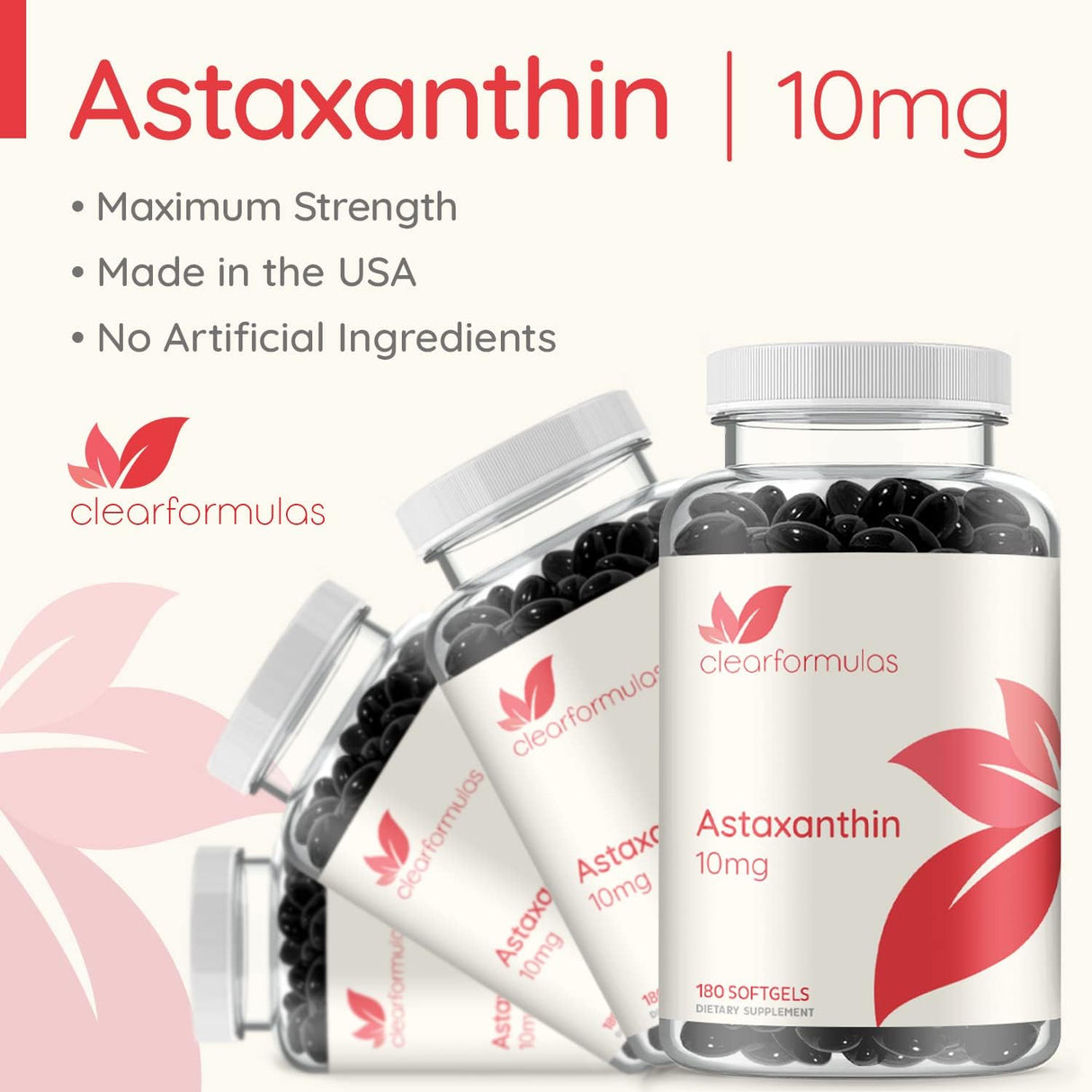 Suplementos Astaxantina 10mg 180 cápsulas blandas Max