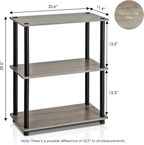 Estante Display Furinno Turn-N-Tube, 3 Niveles, Roble Gris