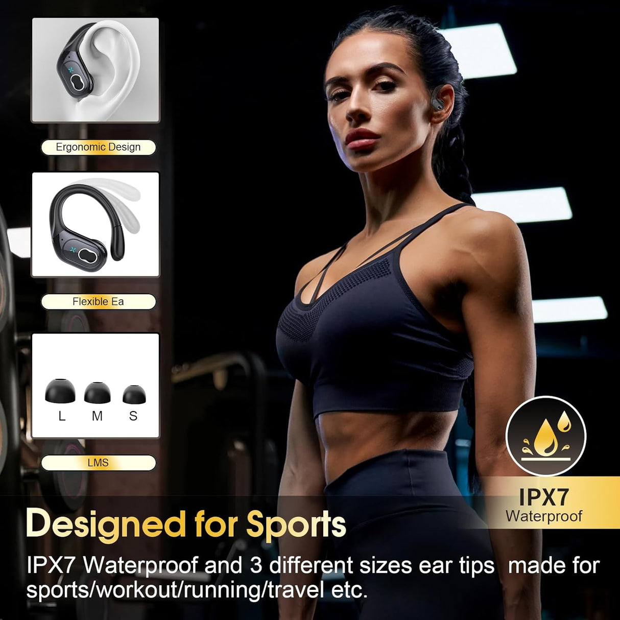 Auriculares Inalámbricos Bluetooth 5.3, Impermeables IPX7, 2024