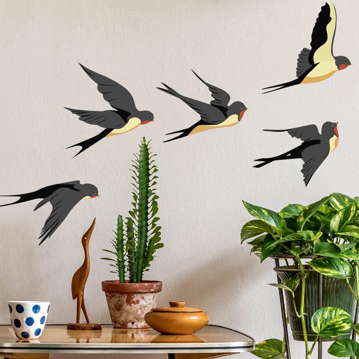 Winhappyhome Etiqueta de la Pared con patrón de Golondrinas Voladoras para la decoración de la Pared de la habitación de los niños de la Sala de Estar