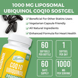 Liposomal CoQ10 1000mg Vegan Antioxidant 120 Softgels