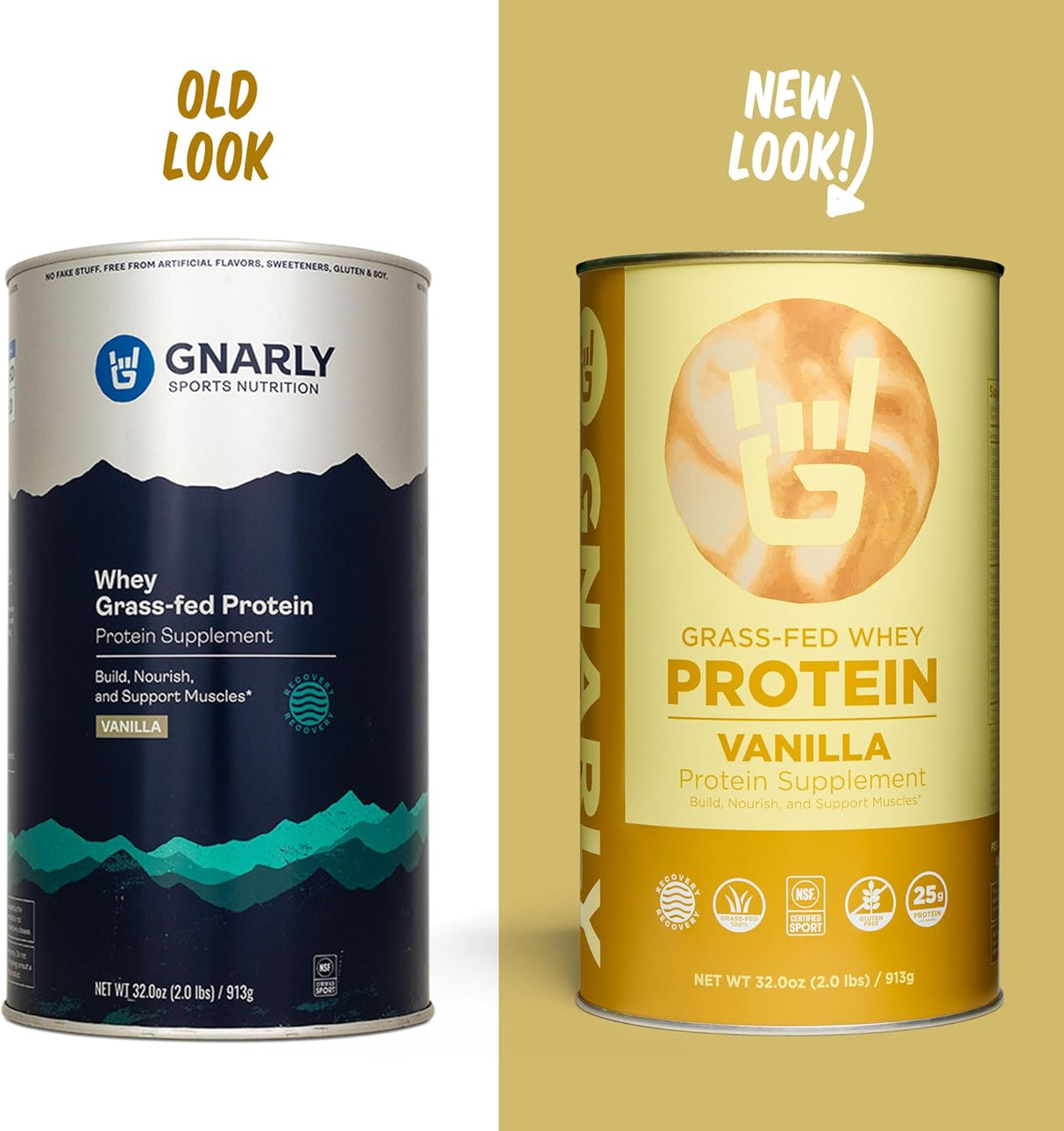 Proteína de Vainilla Gnarly Nutrition – 25g, Reparo Muscular, NSF, 32 oz