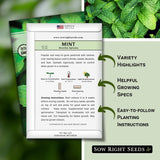 Semillas de Menta - Sow Right Seeds - No GMO, Herencia, 1 paquete