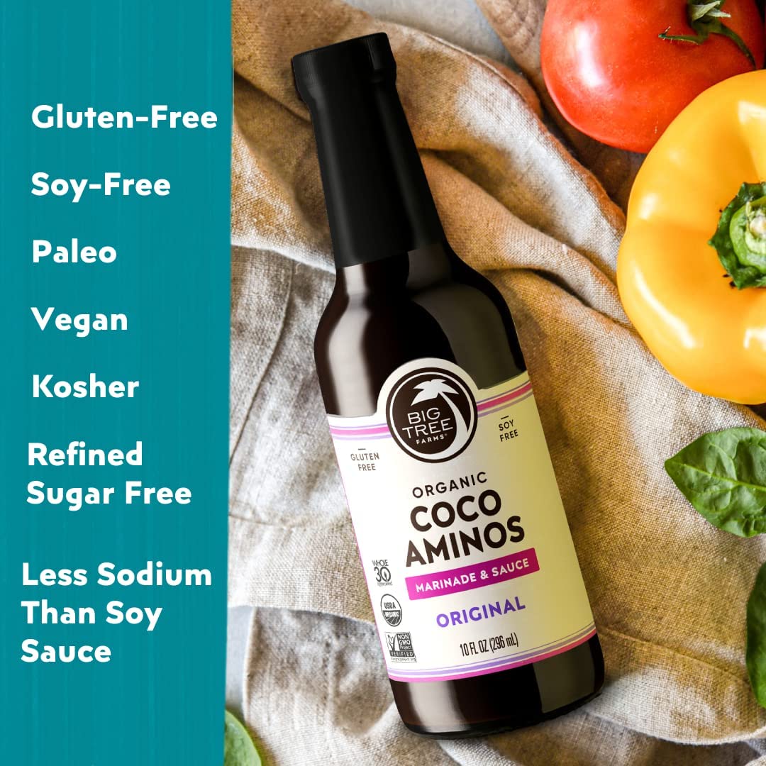 Coco Aminos Orgánico Big Tree Farms, Sin Soja, 10 Fl Oz (2)
