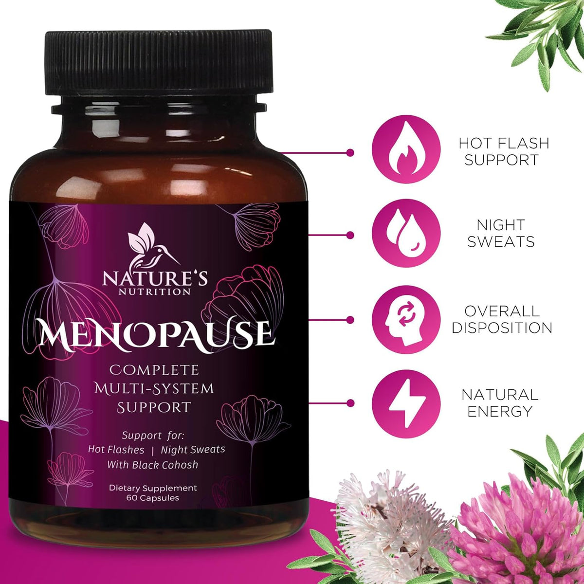 Suplemento de Menopausia con Coash Negro, 60 cápsulas