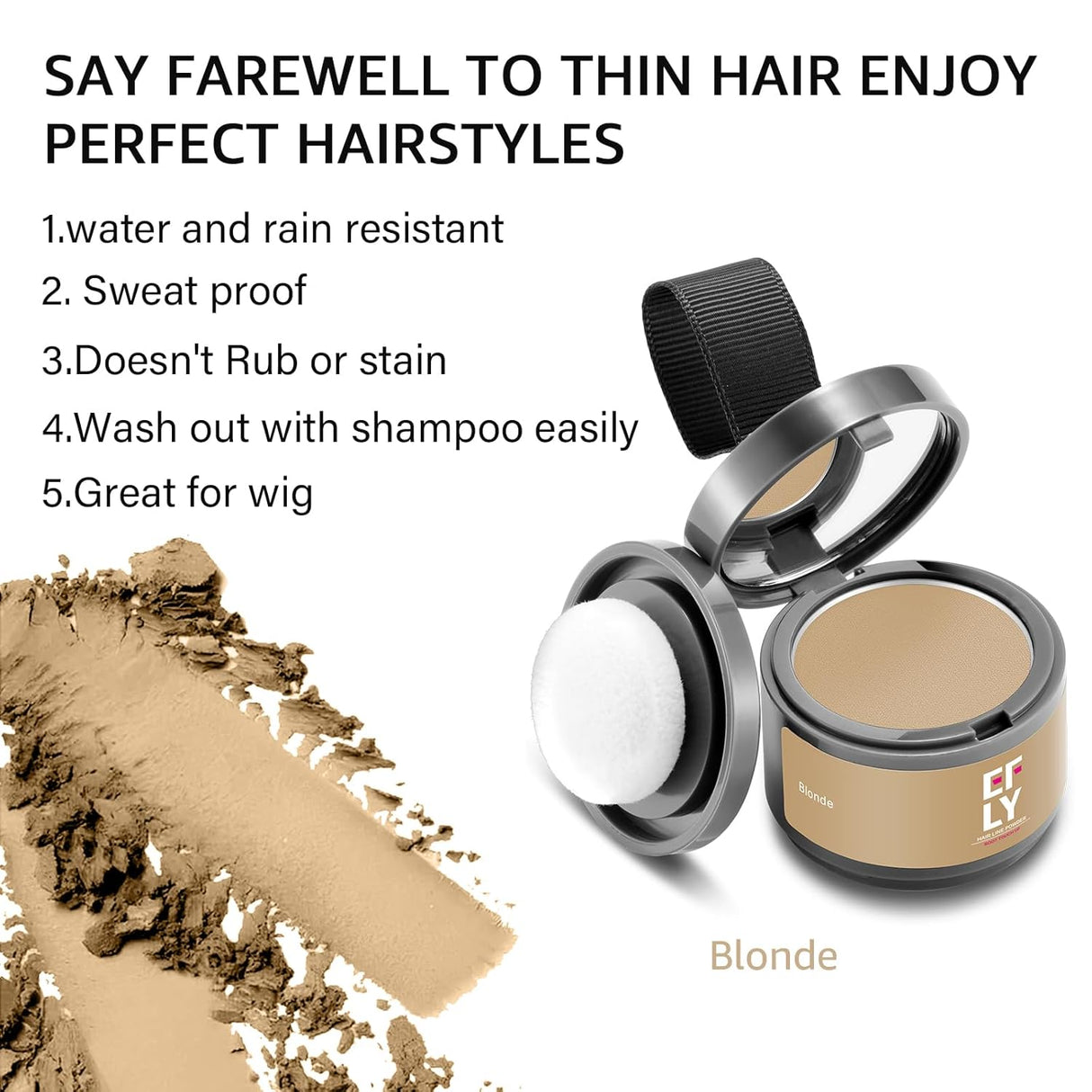 Polvo para retoque de raíces y cabello fino