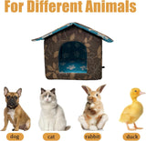 Casa para perros impermeable plegable con cojín, refugio fresco
