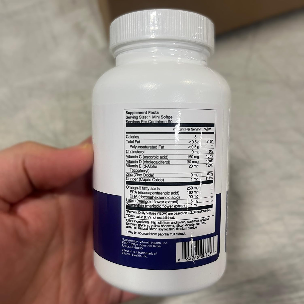 Viteyes Adulto 50+ para la vista, Luteína, Omega-3, 90 Cápsulas