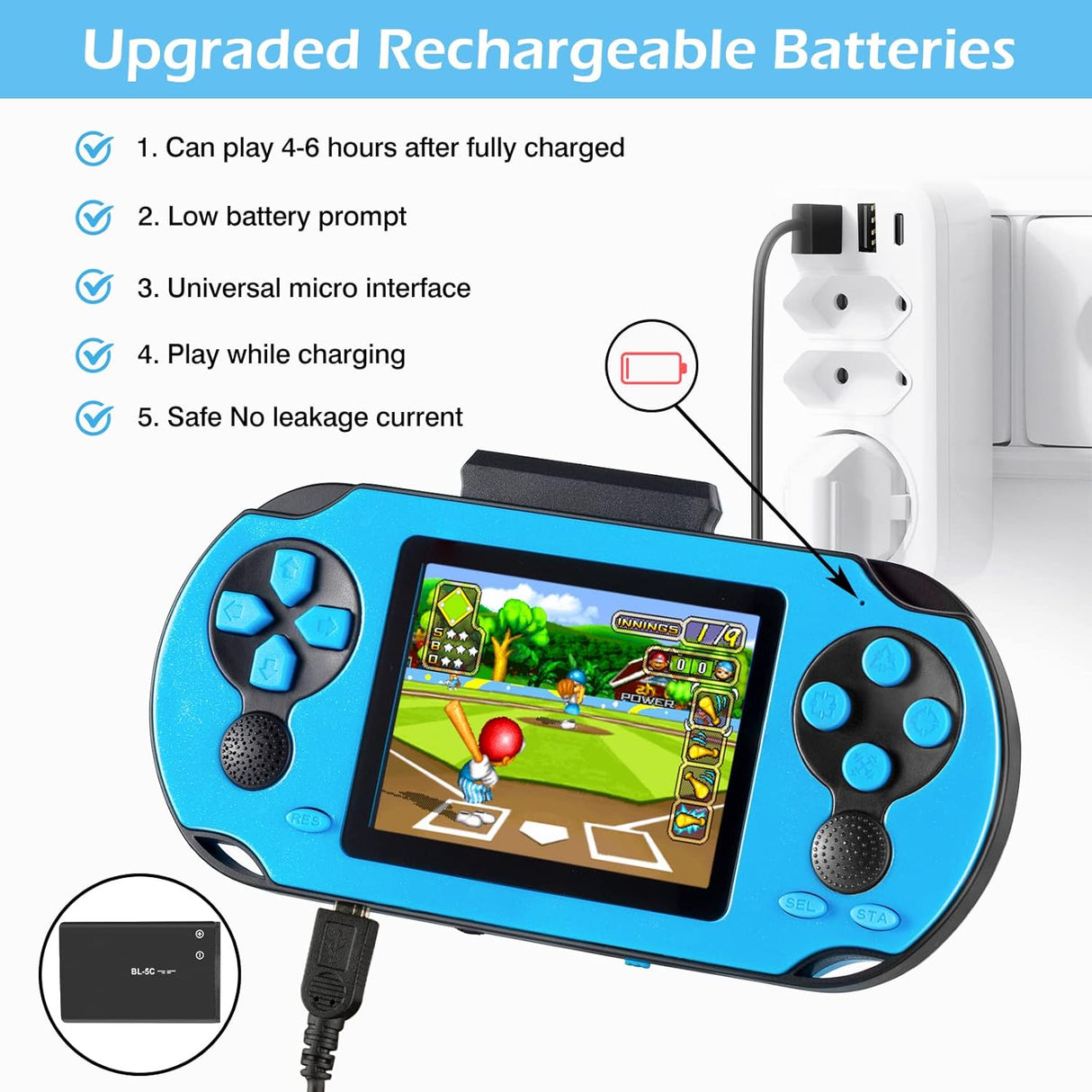 Consola de juegos portátil de 16 bits para niños y adultos