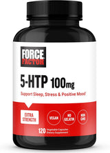 Suplemento de sueño FORCE FACTOR 5HTP, 120 cápsulas veganas