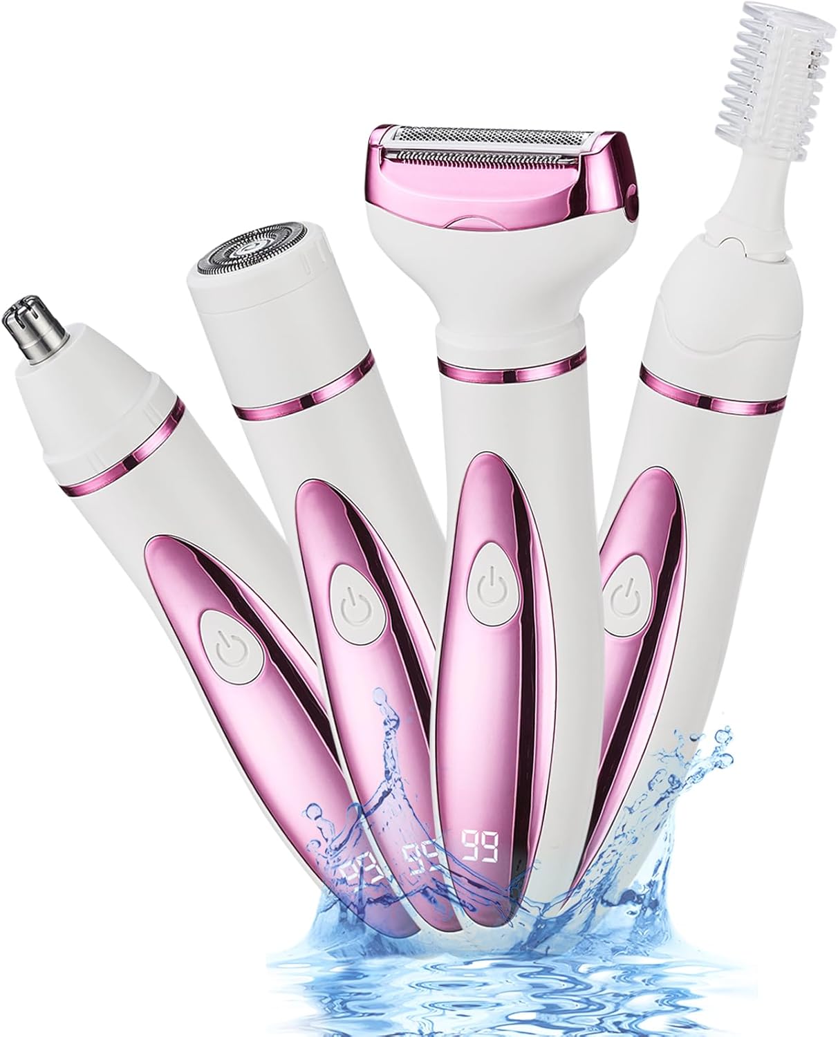 Afeitadora eléctrica 4 en 1 para mujeres con pantalla LED