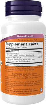 Suplemento Ashwagandha Stress Relief NOW, Relax y Sueño, 60 Veg
