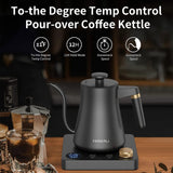 Hervidor Eléctrico Gooseneck 1200W, Control de Temperatura, 1L