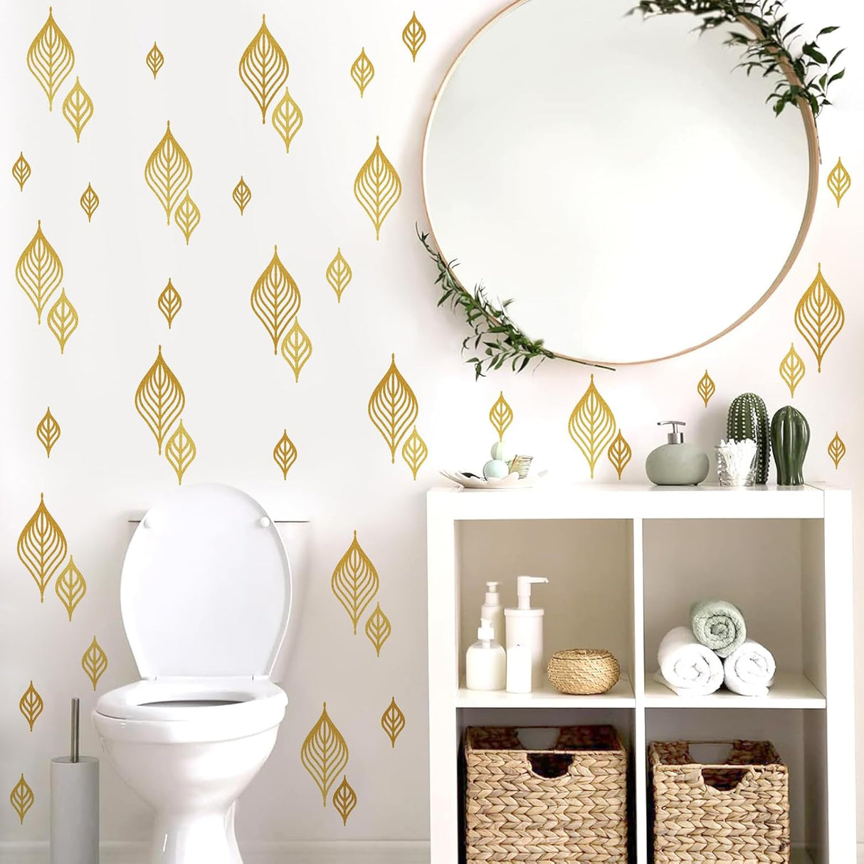 Sticker de Pared Hojas Modernas, Vinilo, Decoración Nórdica